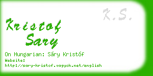 kristof sary business card